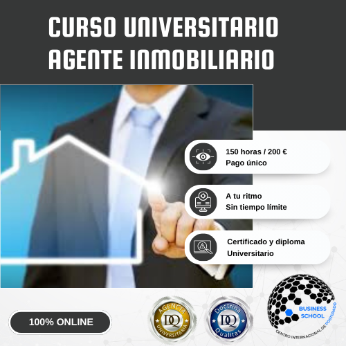 CURSO UNIVERSITARIO AGENTE INMOBILIARIO CENTRO INTERNACIONAL POSTGRADO