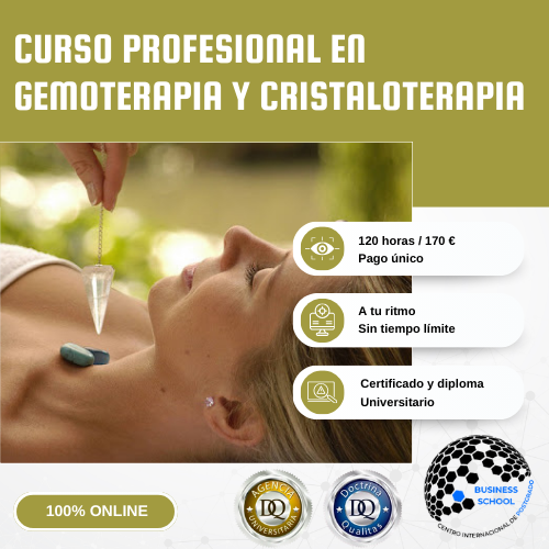 CURSO PROFESIONAL GEMOTERAPIA Y CRISTALOTERAPIA CENTRO INTERNACIONAL POSTGRADO
