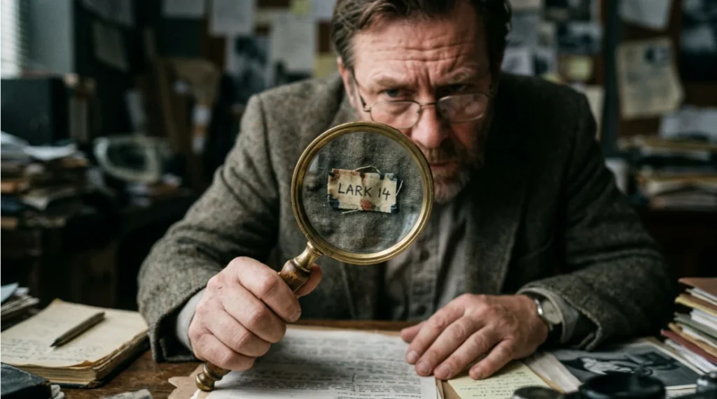 Investigador mirando lupa