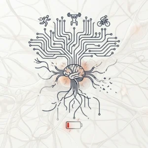 dibujo sistema nervioso en burnout