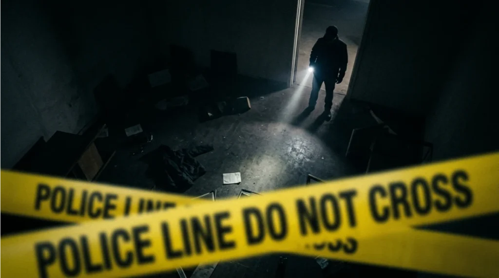 investigador con linterna