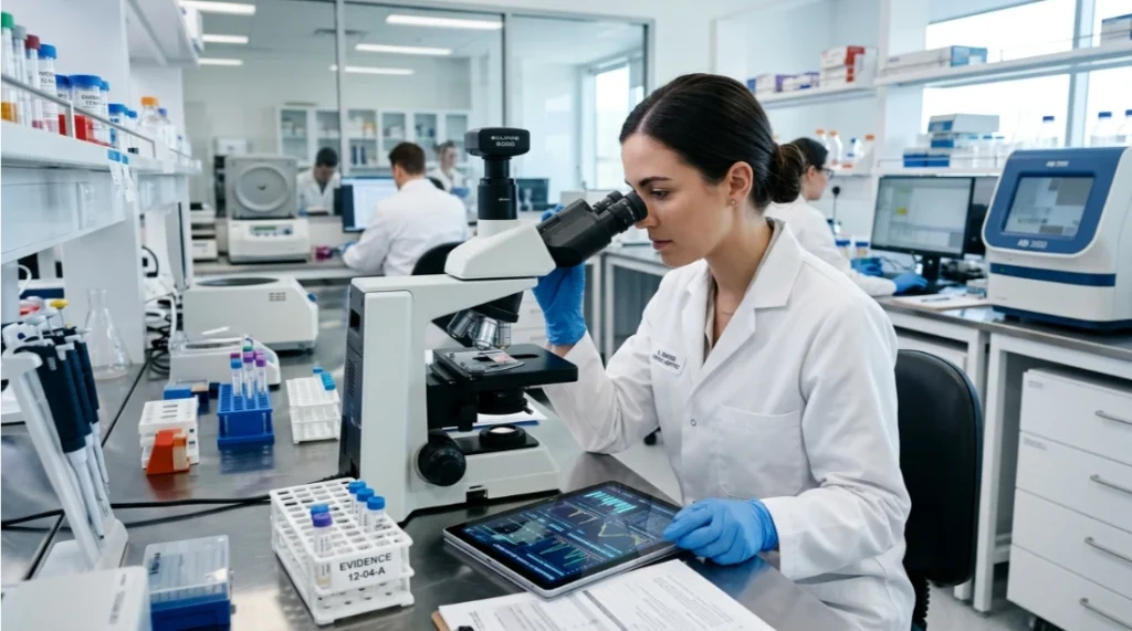 profesional analizando pruebas