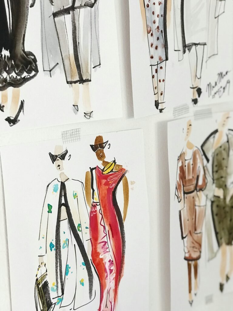 Dibujo de proyectos de moda